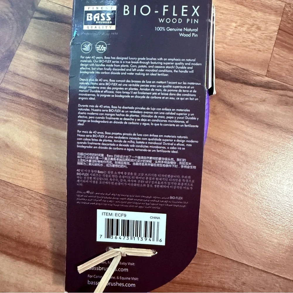 BASS BIO-Flex Wood‎ Pin Brush Purple New in Box